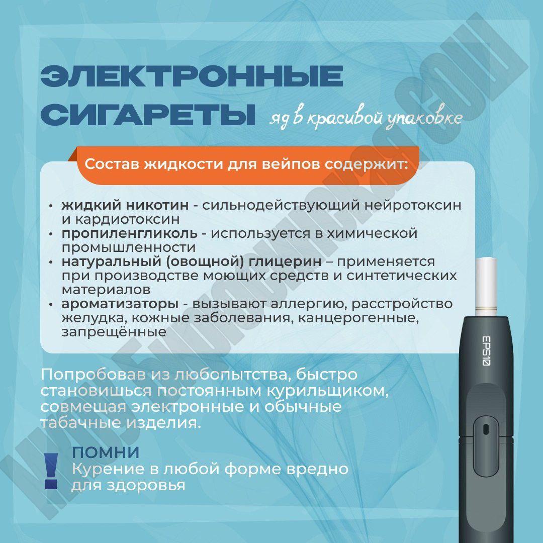 Электронные сигареты- опасность для здоровья!.